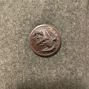 Vtg USMC K. Bessecaire Overcoat Man's Wool Kersey 36S Green